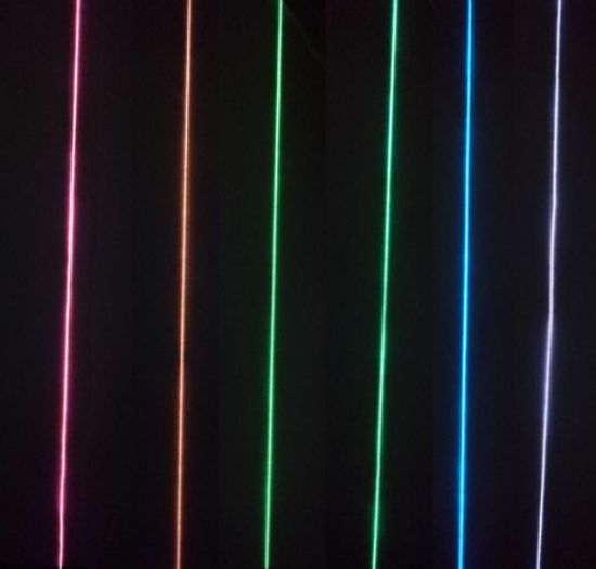 不同顏色的發光纖維。